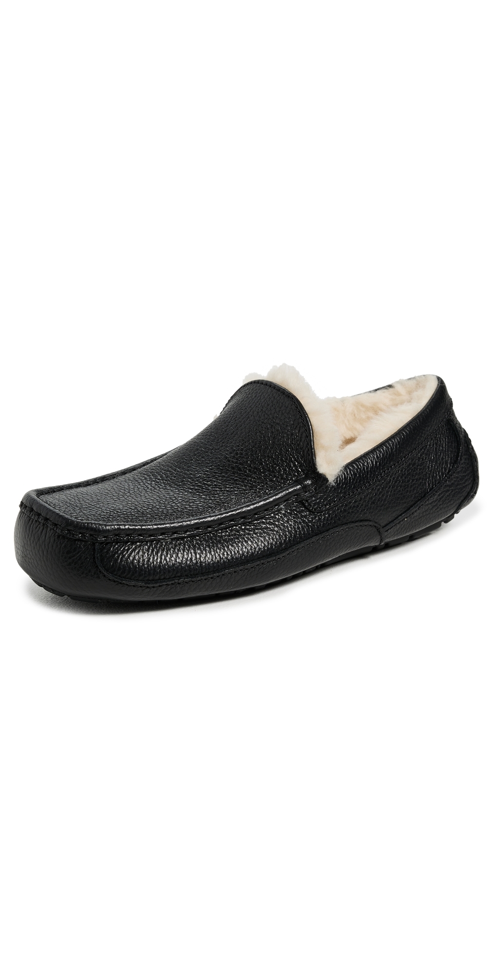 Ascot Leather Slippers Black