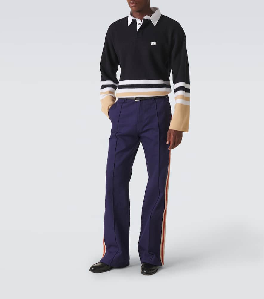 Wales Bonner Cypher striped wool polo sweater