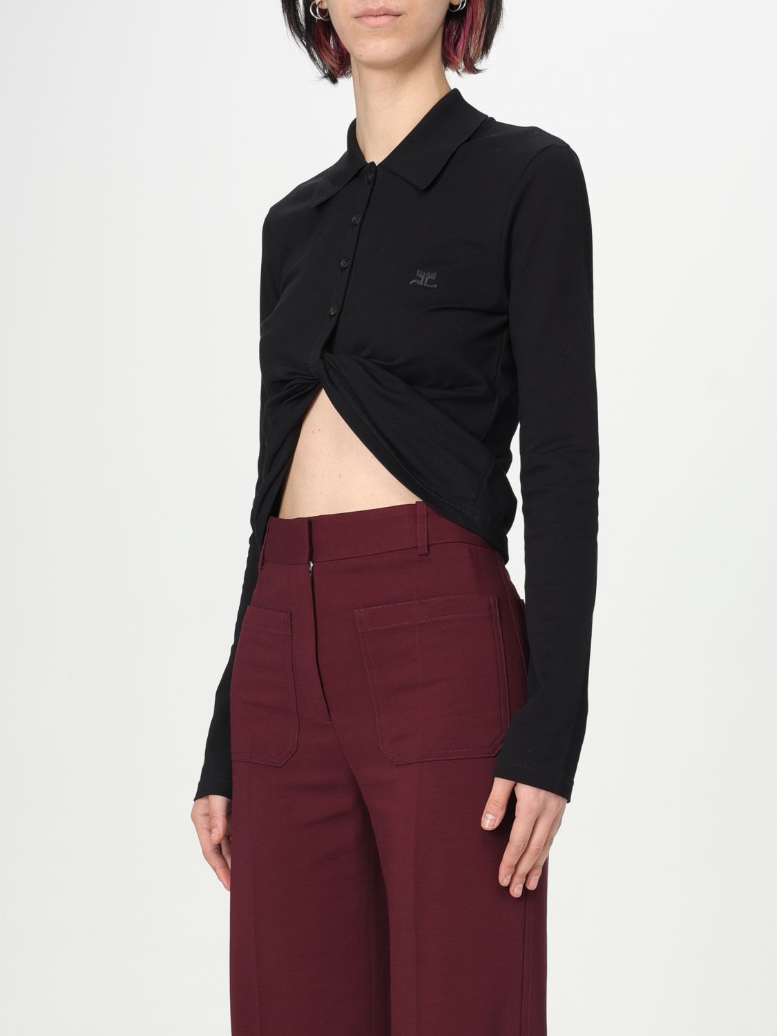 Polo Shirt COURRÈGES Woman color Black