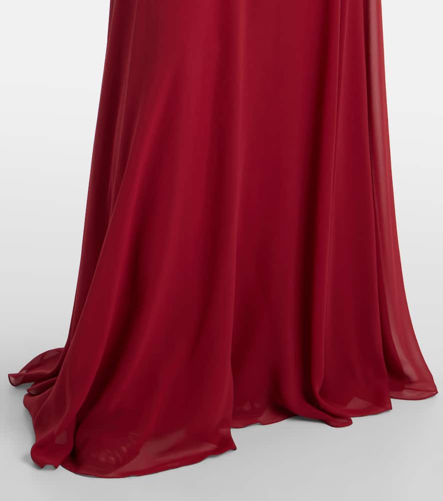 Ruffled silk georgette gown