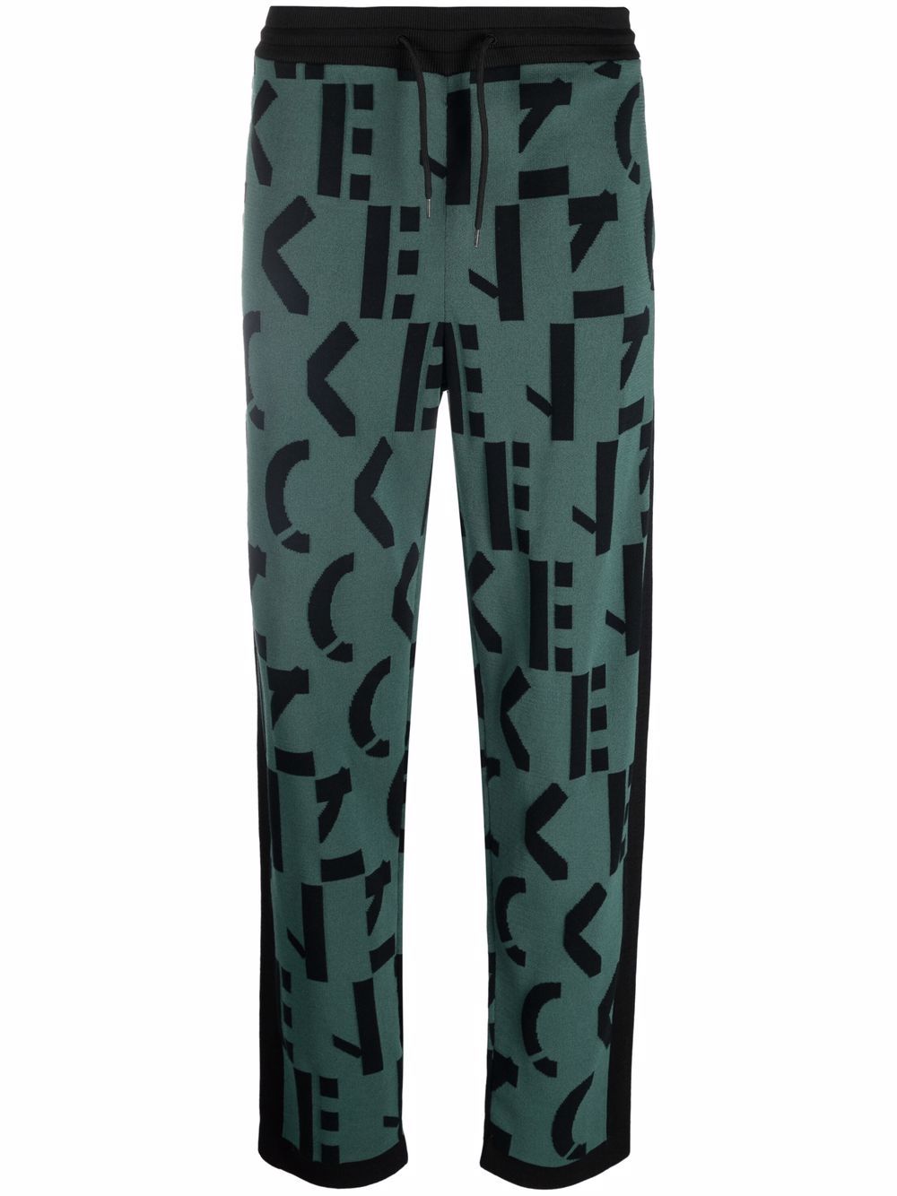 Logo-knit straight-leg joggers - Green