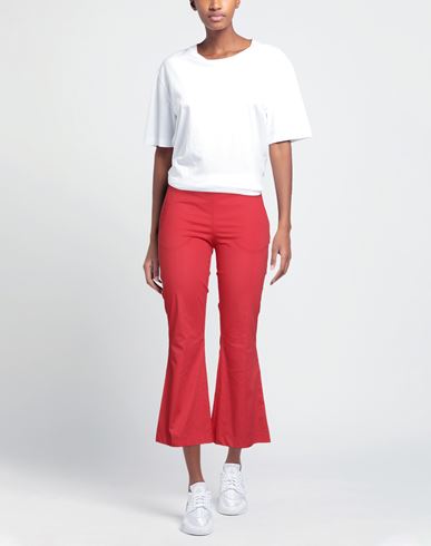 Woman Pants Tomato red Size 4 Cotton, Elastane