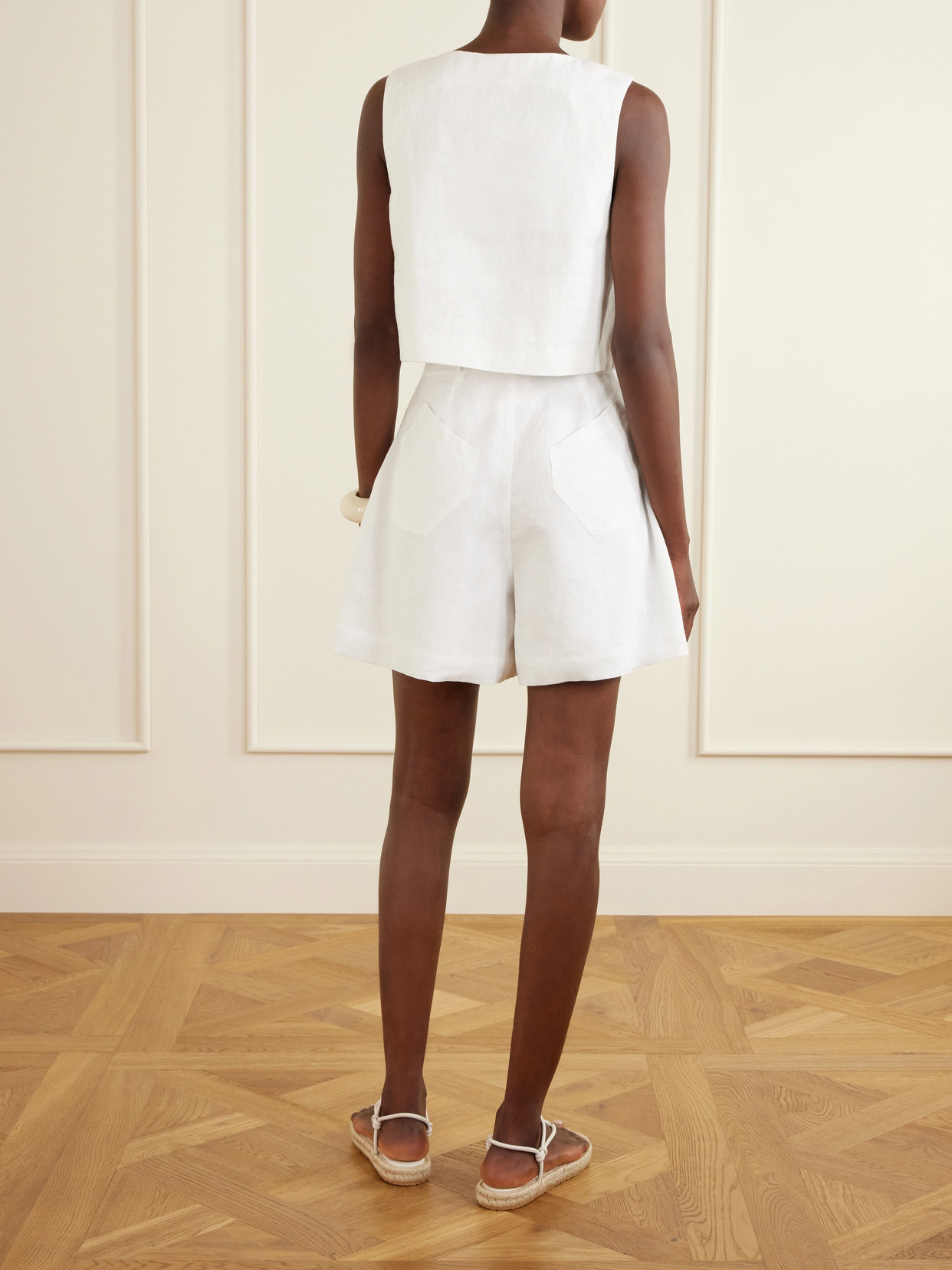 Rio Linen Tank Top - White
