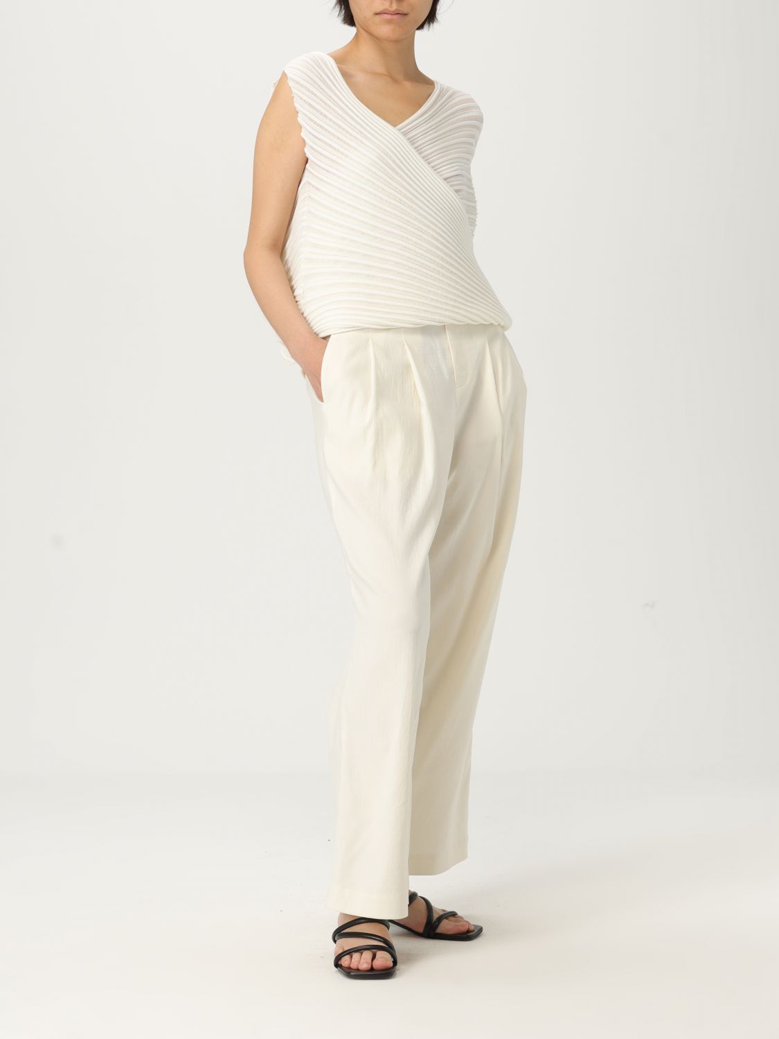 Pants ISSEY MIYAKE Woman color White