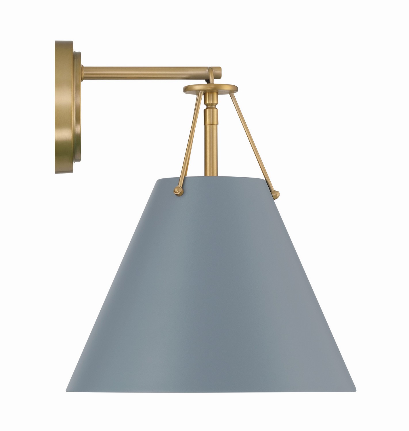 Xavier 1-Light Task Sconce in Vibrant Gold with Blue