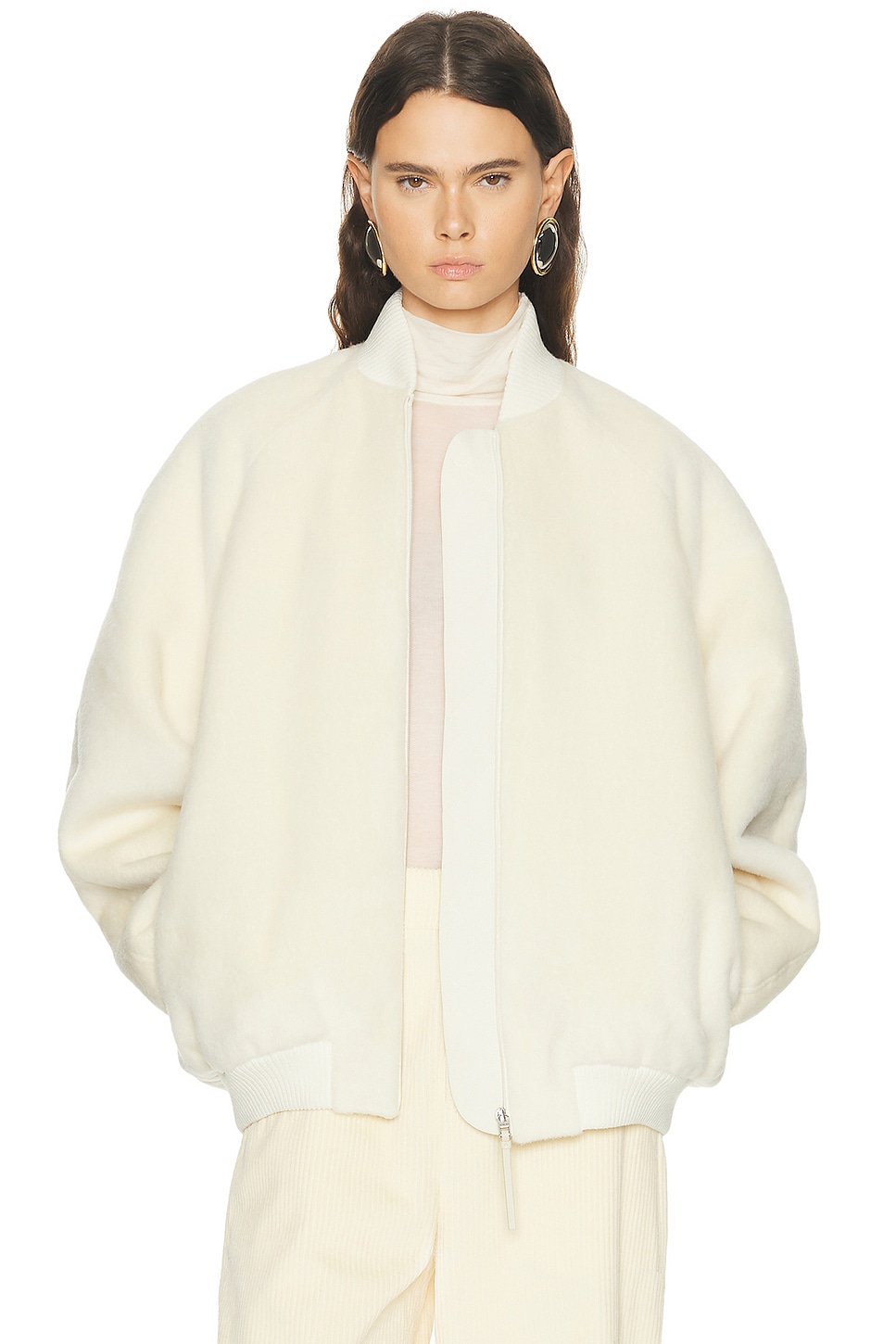 JACQUEMUS Le Blouson Pilu in Off White - White. 36 also , 38