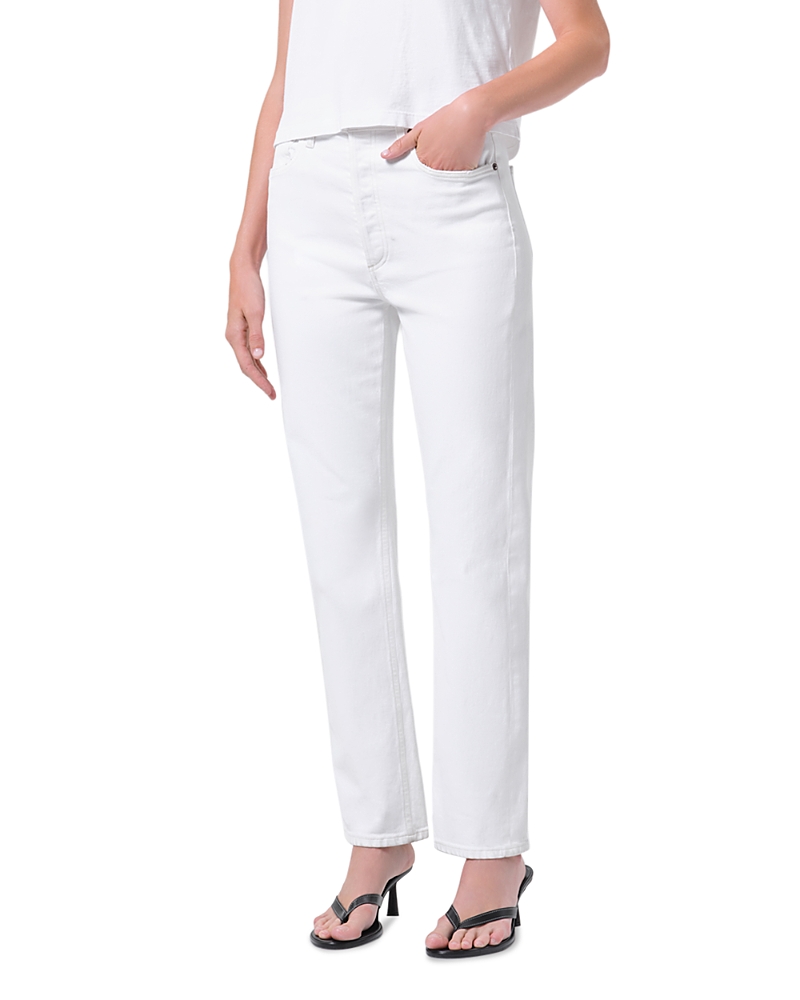 '90s Pinch Waist High Rise Straight Jeans in Marshmallow