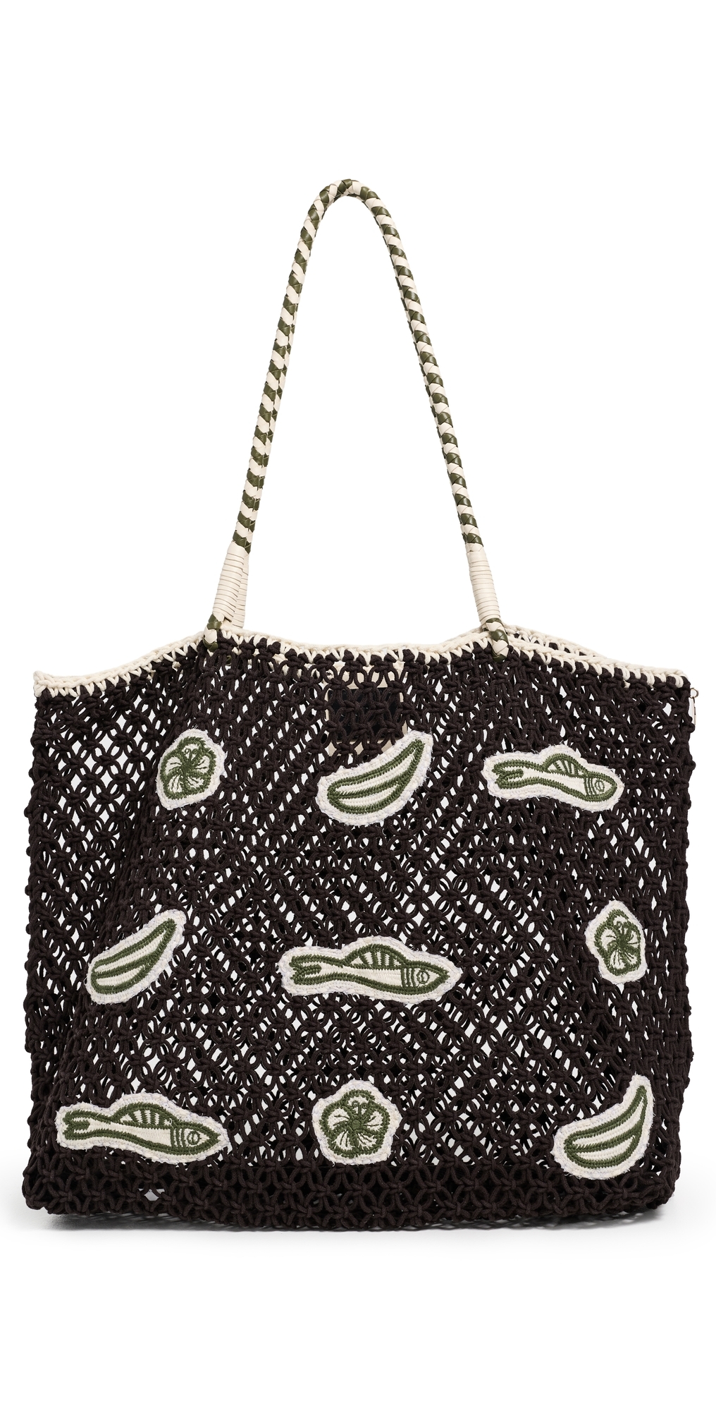 Lete Macrame Tote Bag Chocolate One Size