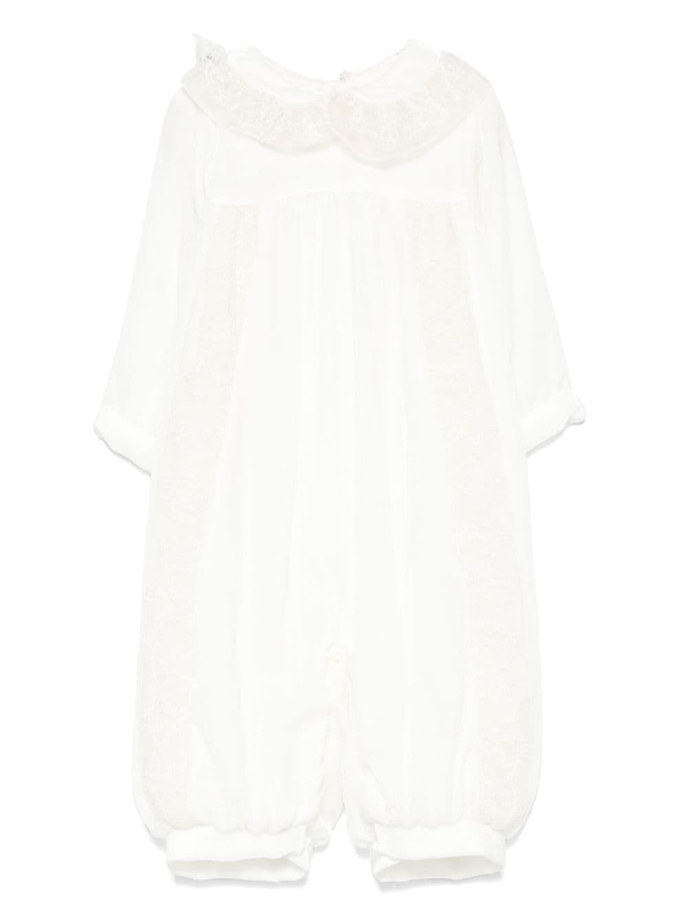 Velvet rompers - White