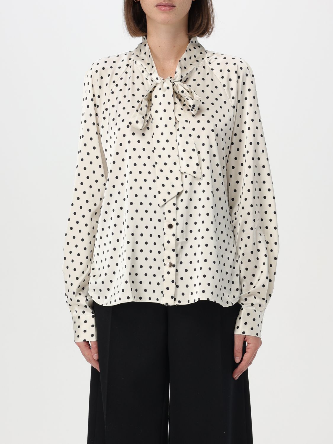 Polka-dot blouse - Neutrals