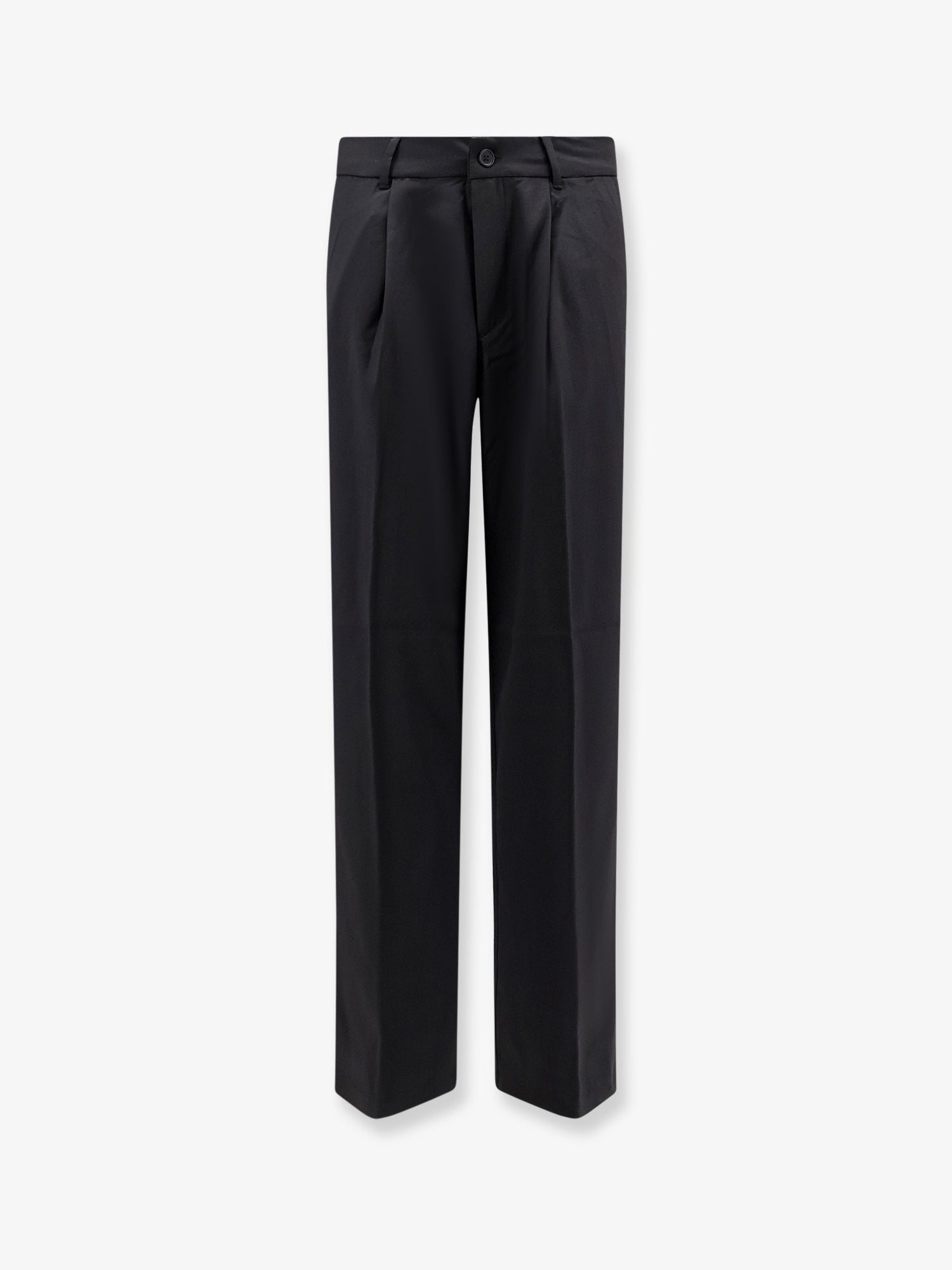 Viscose Blend Trousers — Black