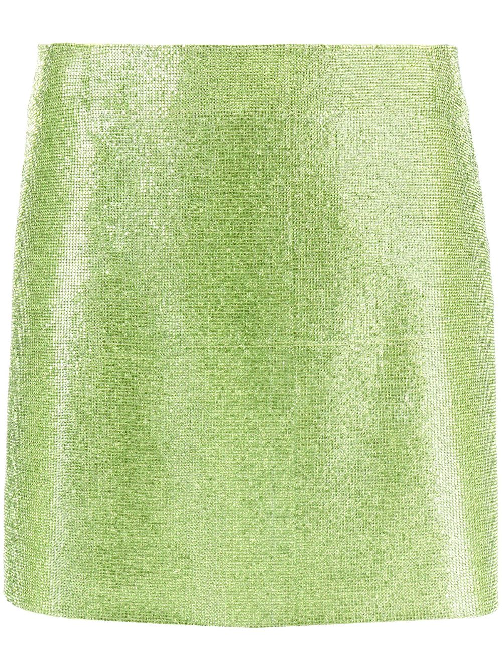 Rhinestone-embellished silk mini skirt - Green