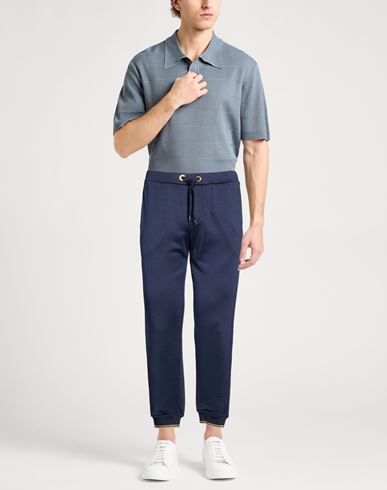 Man Pants Midnight blue Size L Polyester, Cotton