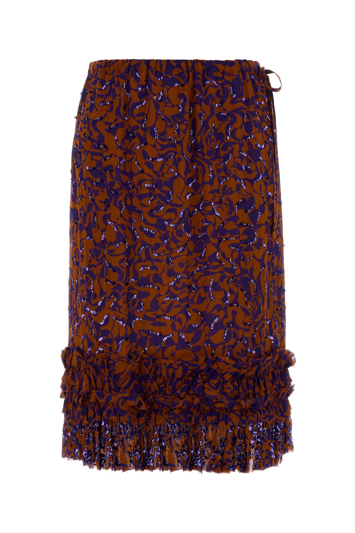Printed Viscose Skirt — Orange