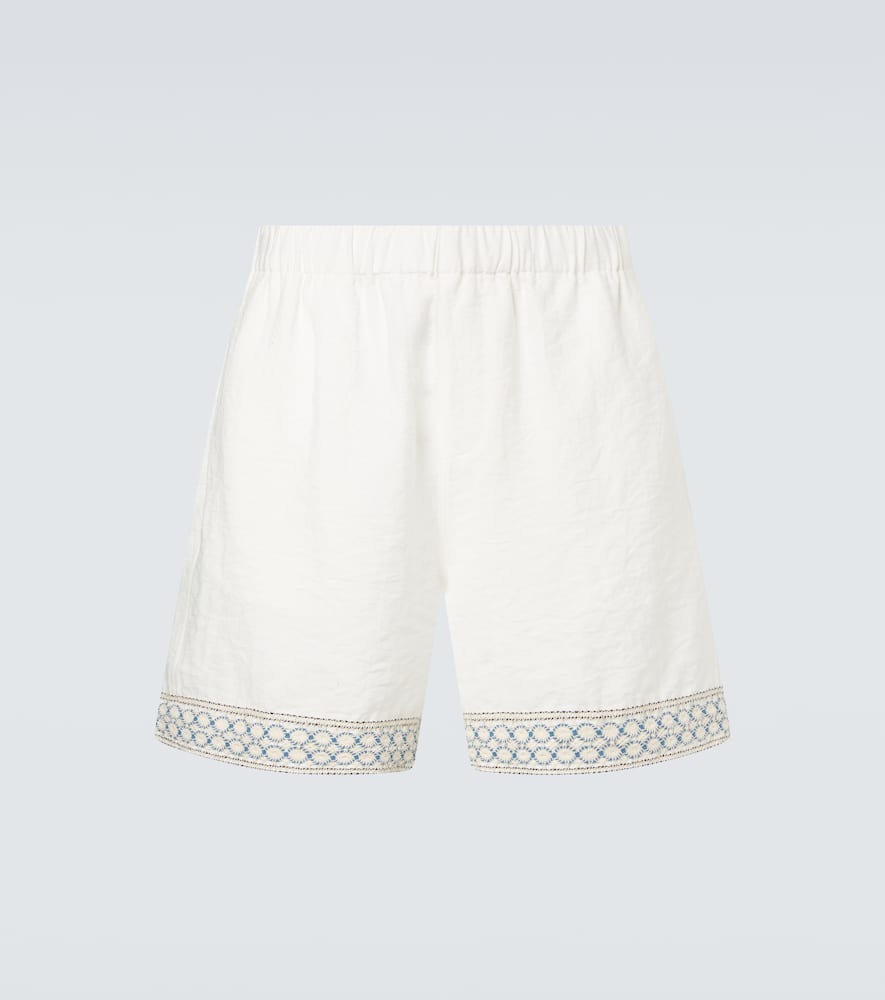 Crochet-trimmed Bermuda shorts