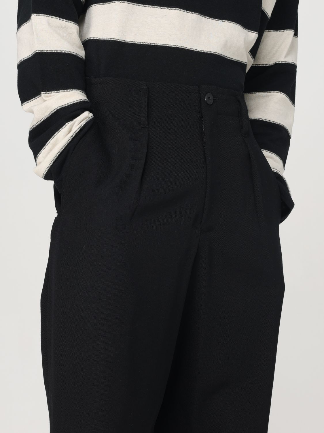 Wool tapered trousers - Black