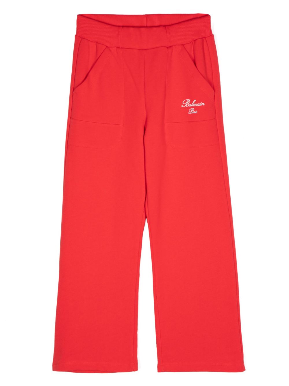Logo-print cotton trousers - Red