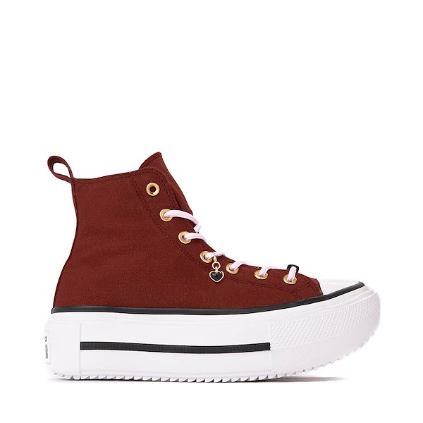 Converse Chuck Taylor All Star Lift Double Stack Charms High-Top Sneaker - Bordeaux / Pink