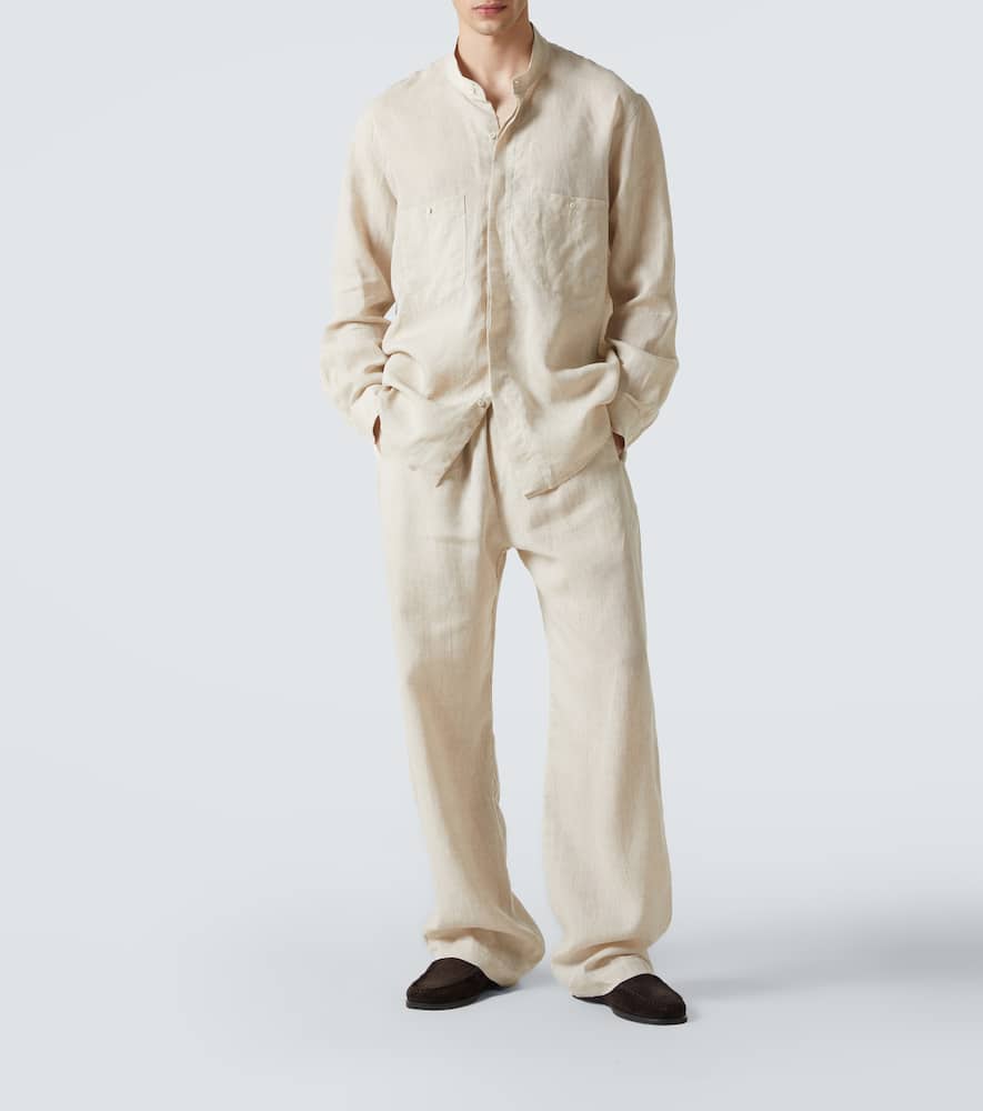 Linen wide-leg pants