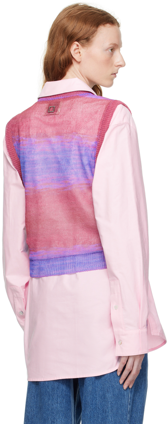 Pink gradient stripe vest