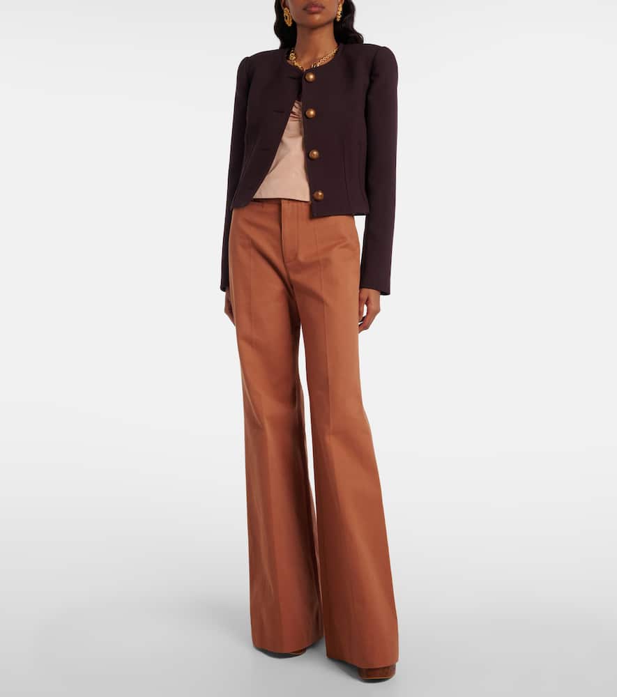 Chloé Cropped virgin wool crêpe jacket