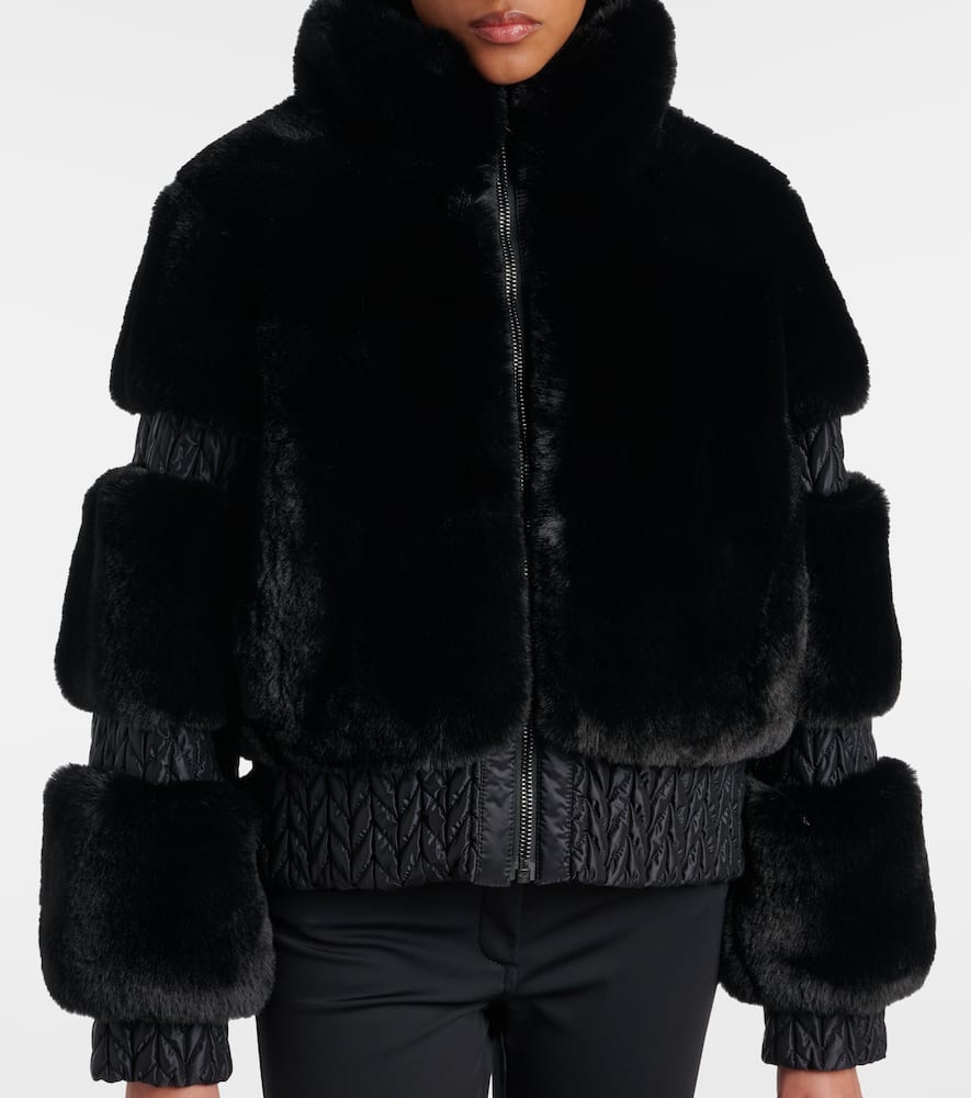 Furry faux fur ski jacket