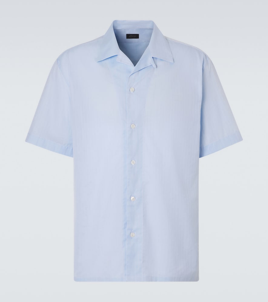 Striped cotton poplin bowling shirt