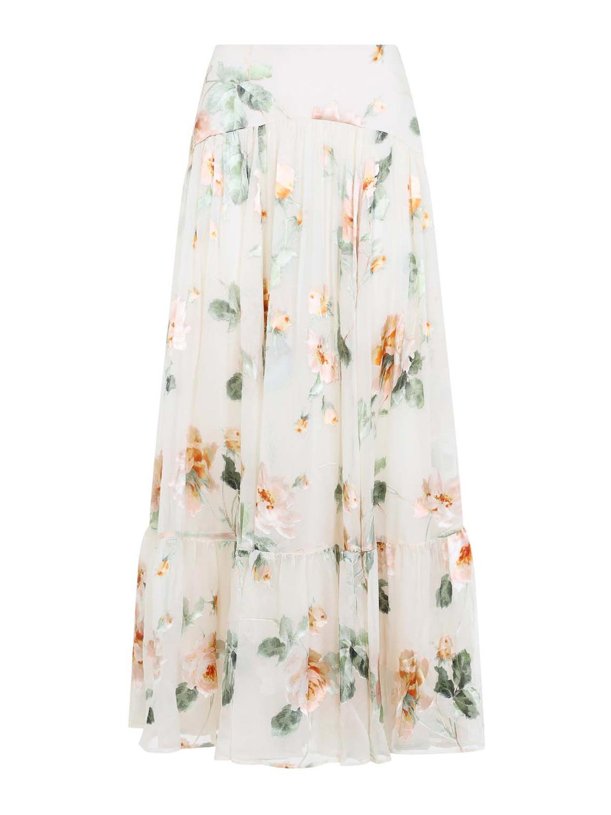 Printed Crepe Carousel Skirt Creamrose Gonne - Women