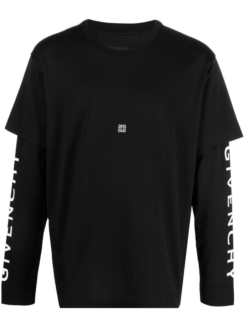 Layered logo-print T-shirt - Black