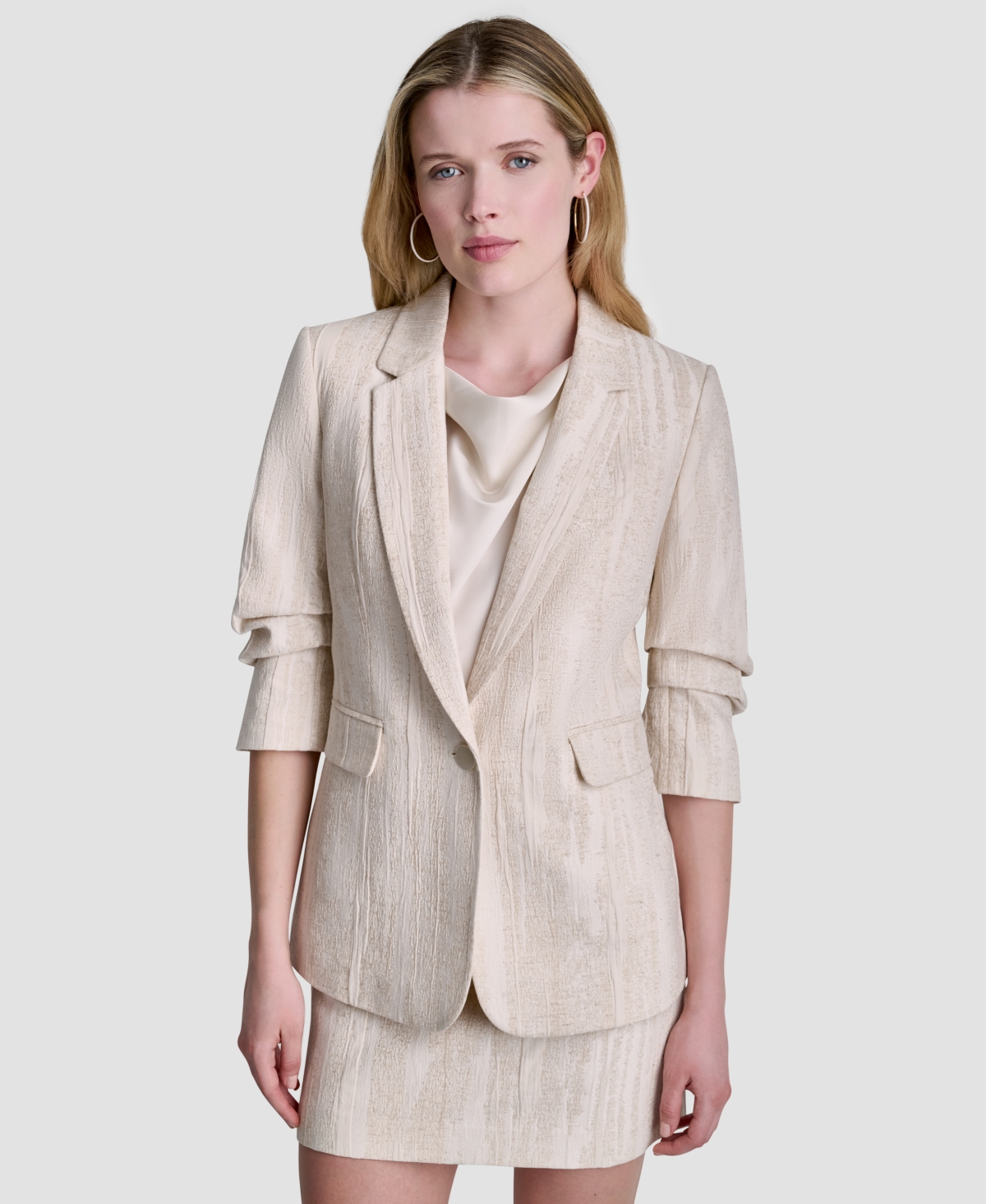 Women's Long-Sleeve Notch Collar Blazer - Mojave/coconut