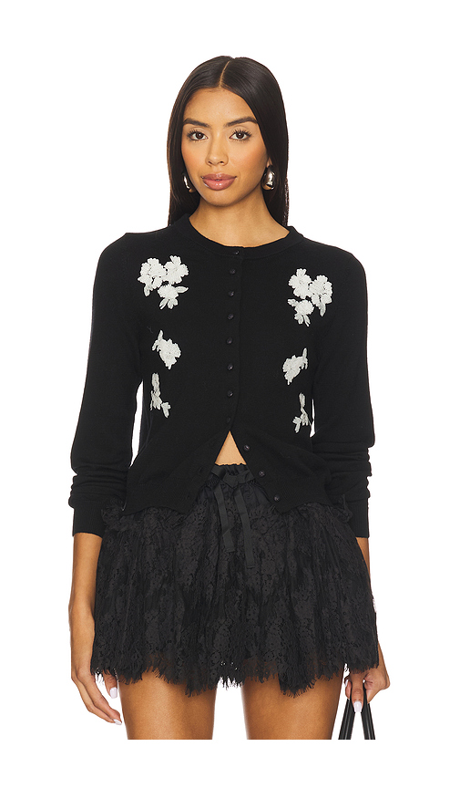 Yuhan Wang Floral Sequin Cardigan in Black. S. Also in L