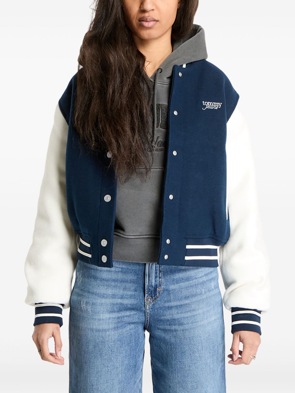 Logo-embroidered jacket - Blue