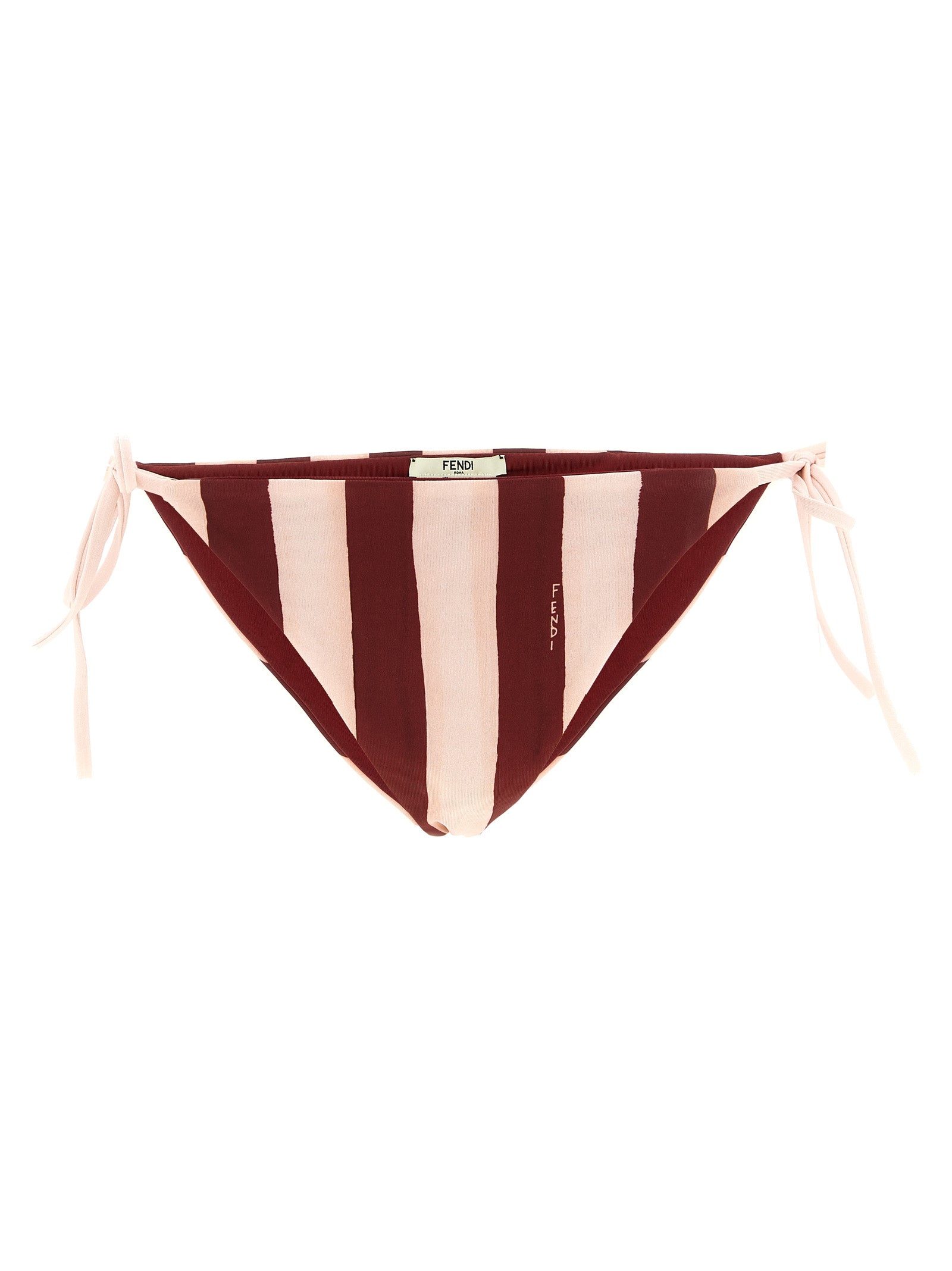 Striped Reversible Bikini Briefs — Bordeaux