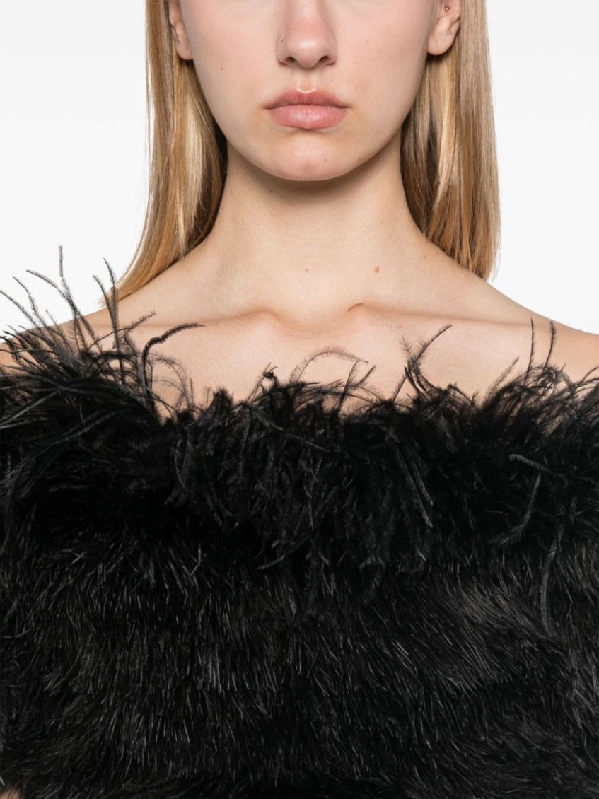 Feathered Midi Dress
