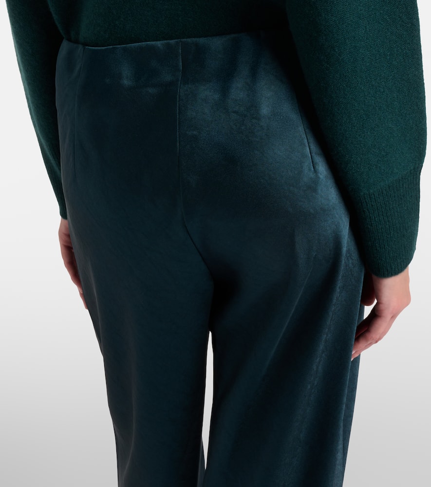 High-rise satin wide-leg pants