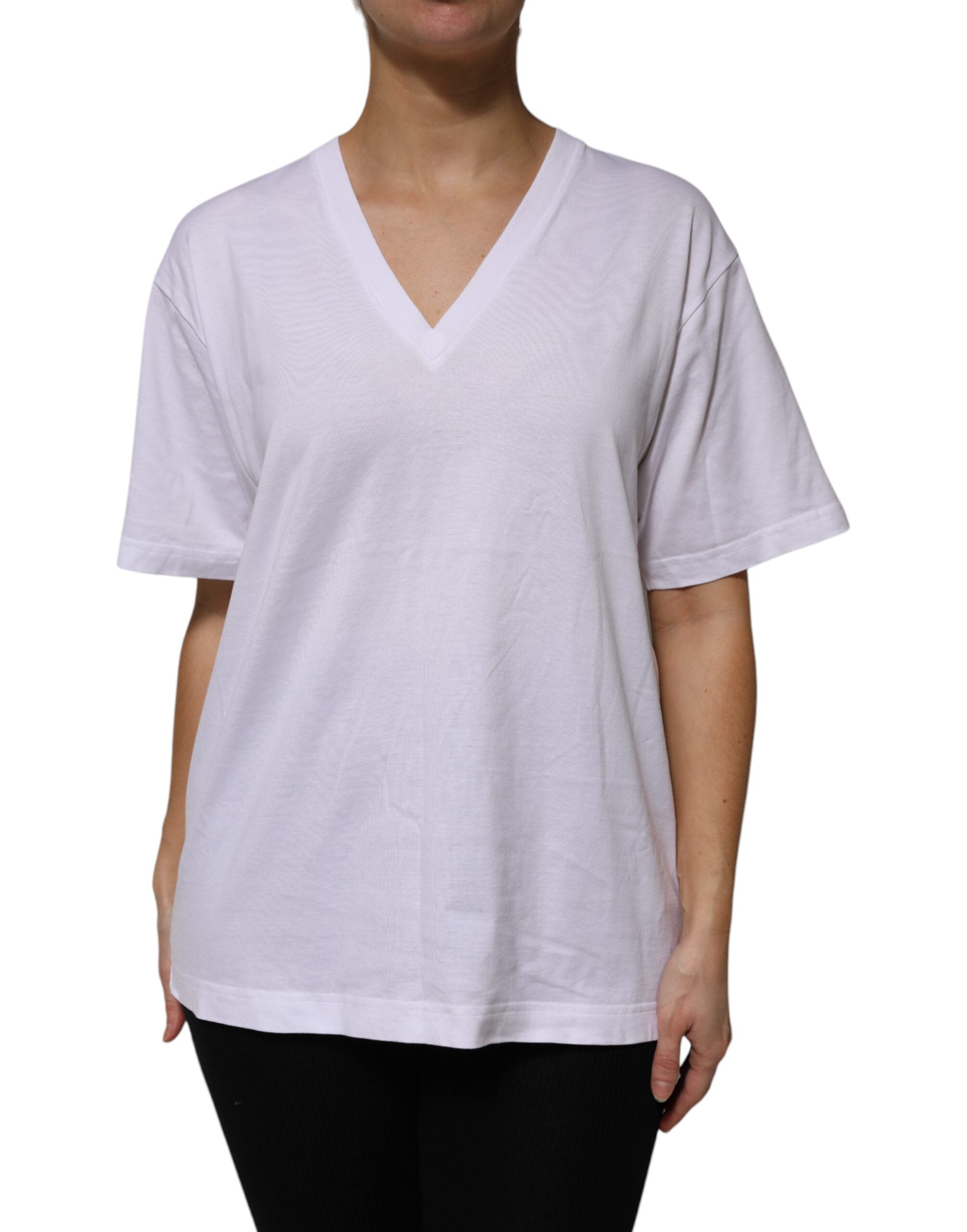 Cotton V-Neck T-Shirt — White