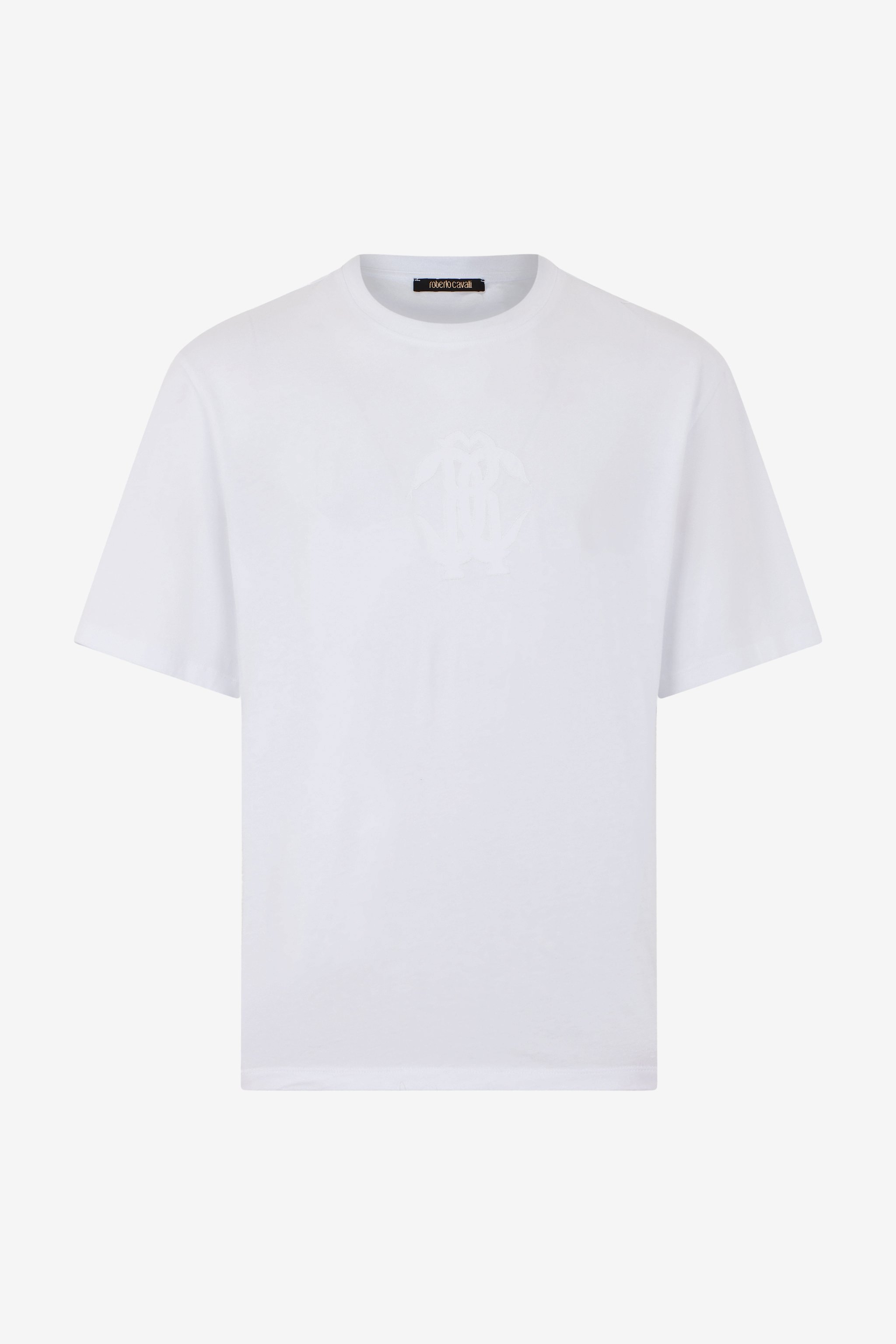 White T-shirt With Embroidered Logo - Male T