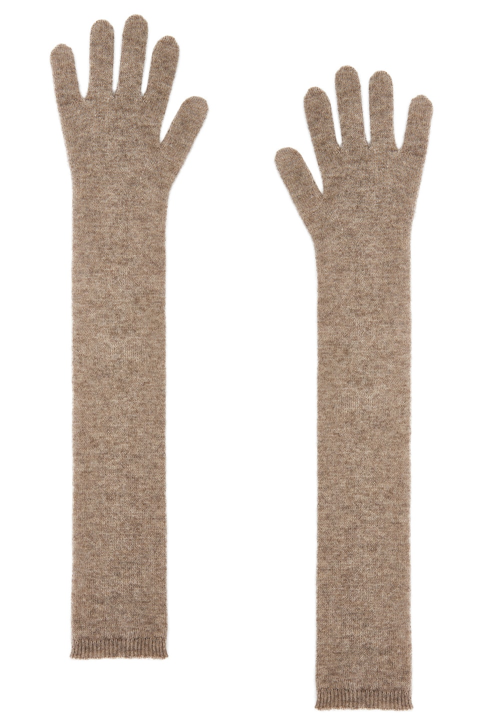 EAVES Mariana Knit Gloves in Taupe. a