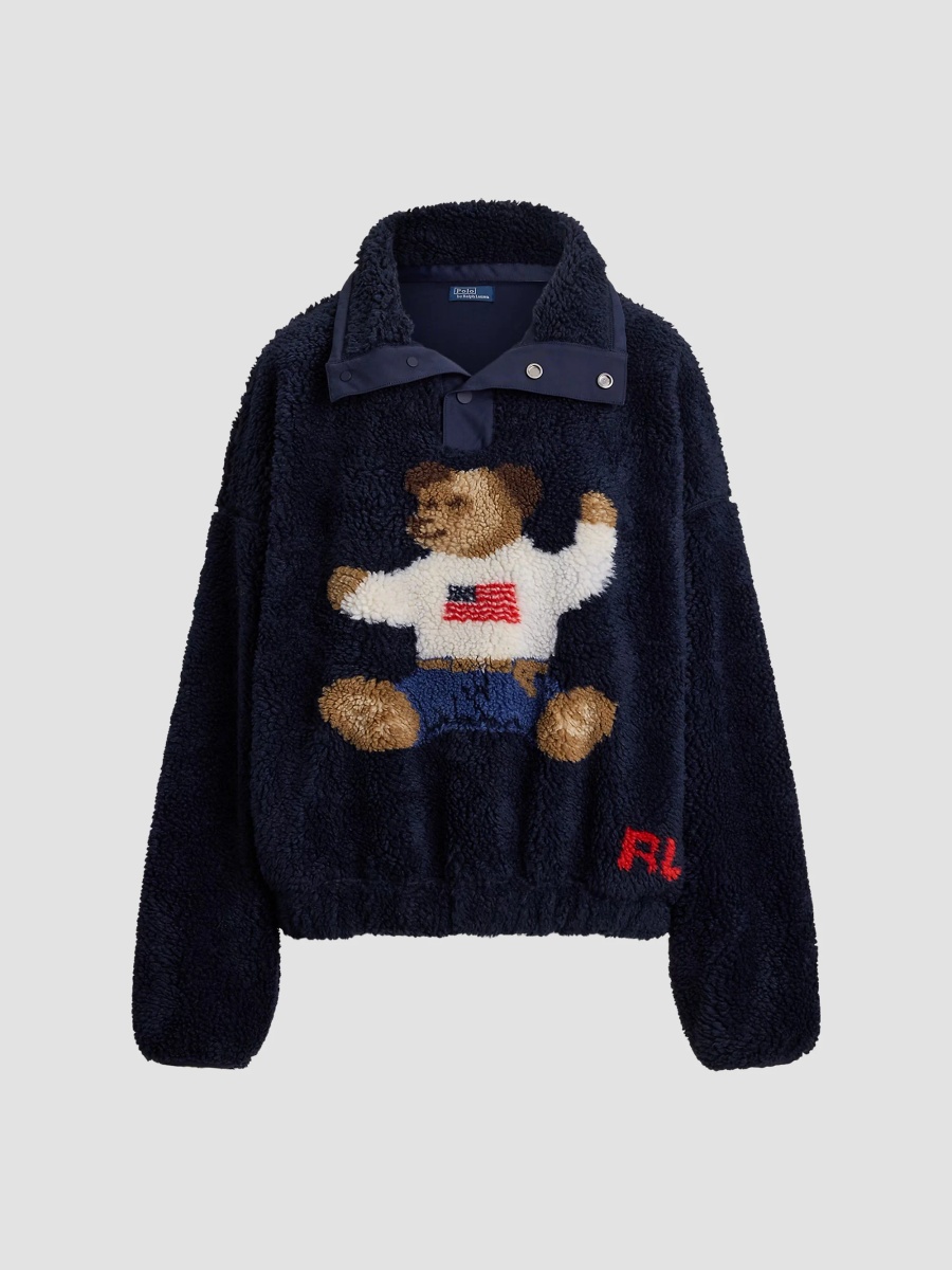 Men's Fleece Polo Bear Sweatshirt - Cruise Navy Multi