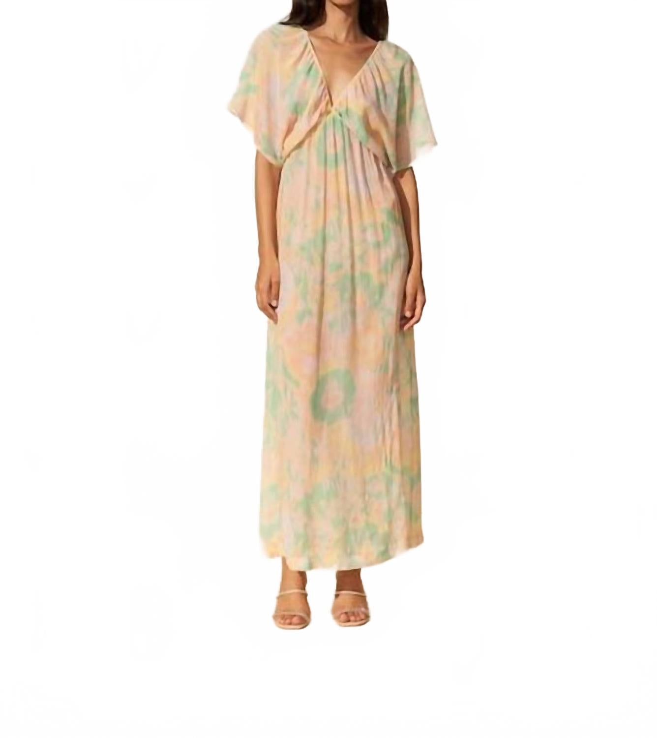Shahnaz V-Neck Dress In Fleurs