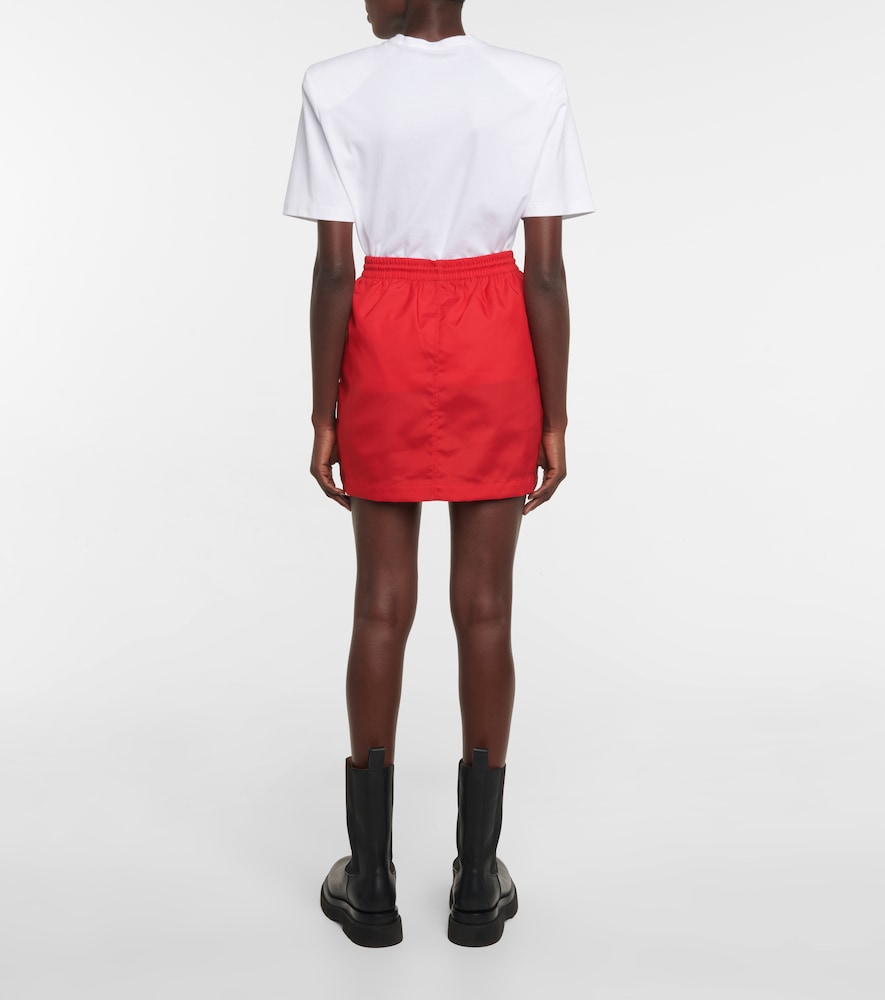 High-rise drawstring miniskirt