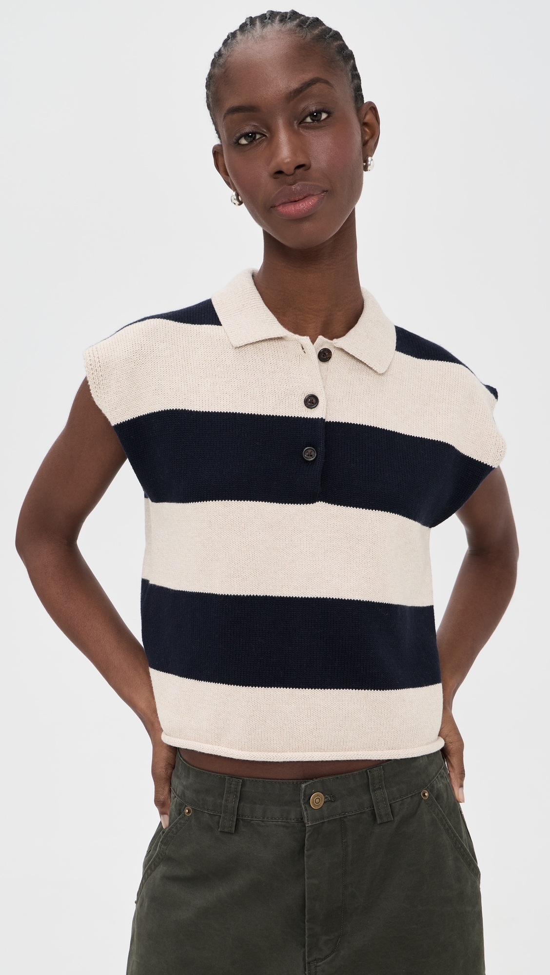 Zoella Pullover Oat/Navy