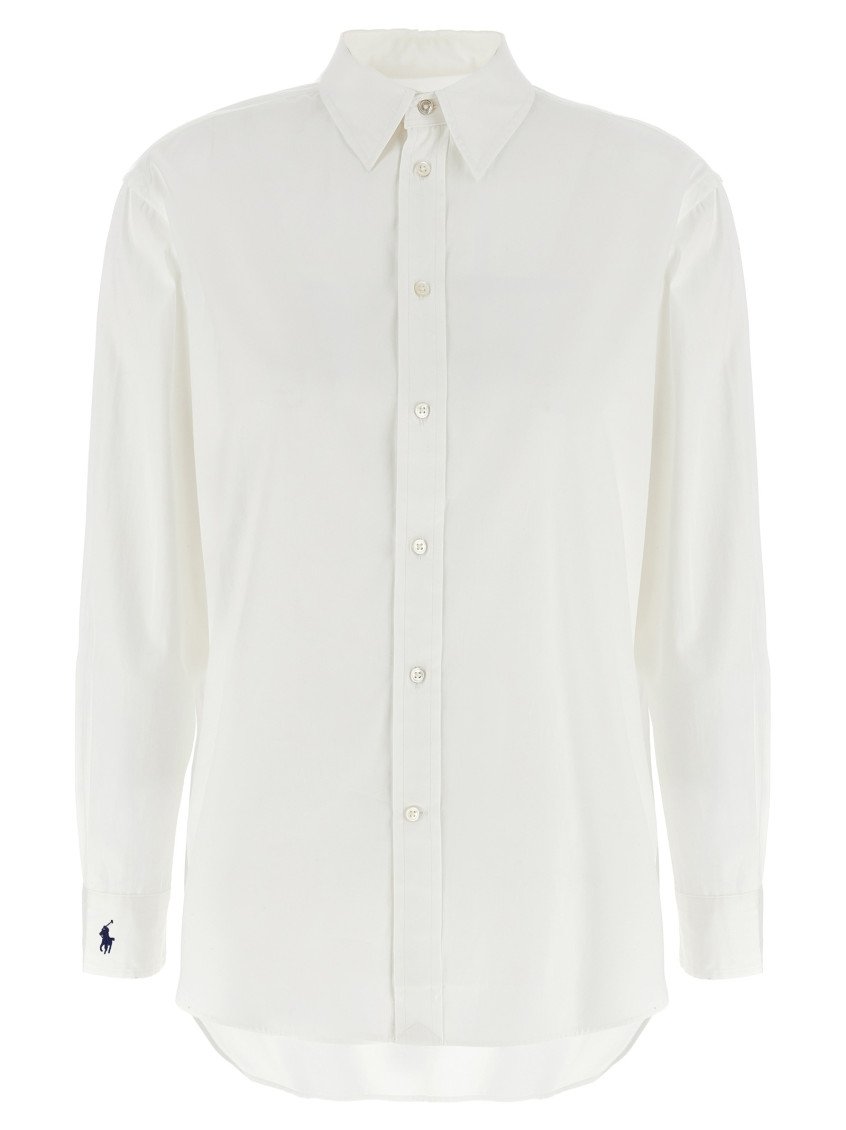 White Embroidered Logo Shirt