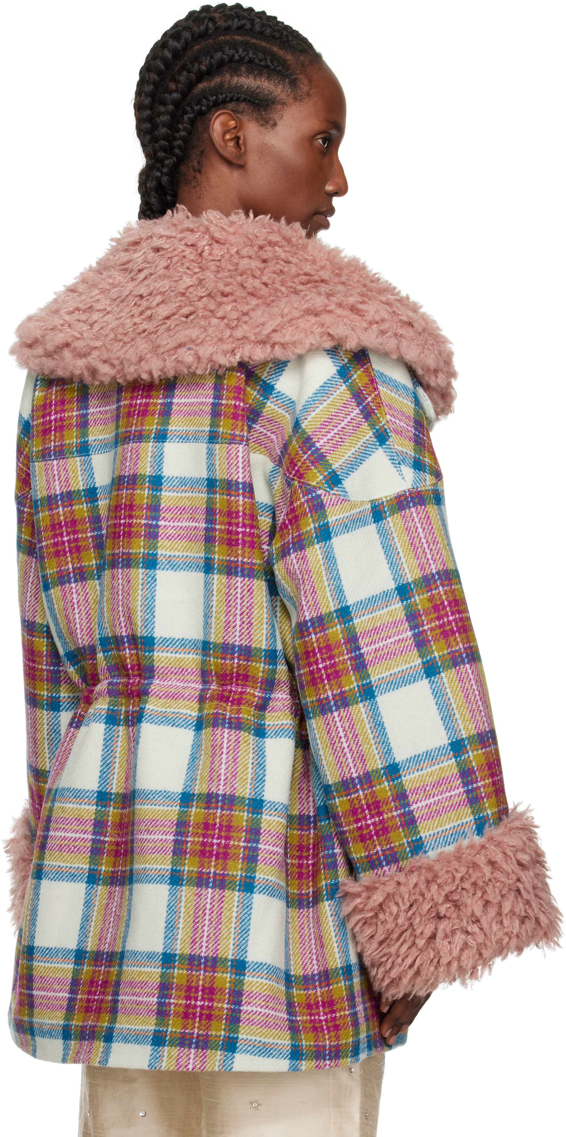 White & Pink Harris Tweed Connie Coat