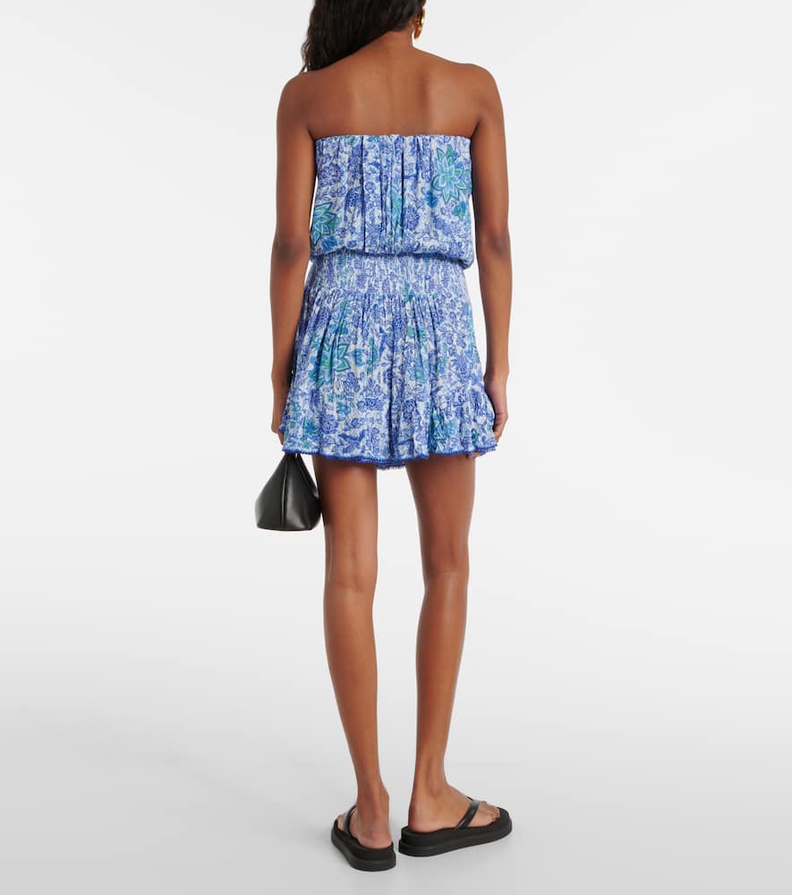Printed strapless minidress