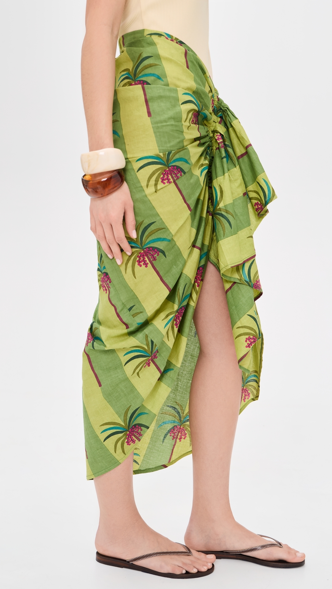 Luciana Palm Pareo Skirt Mint