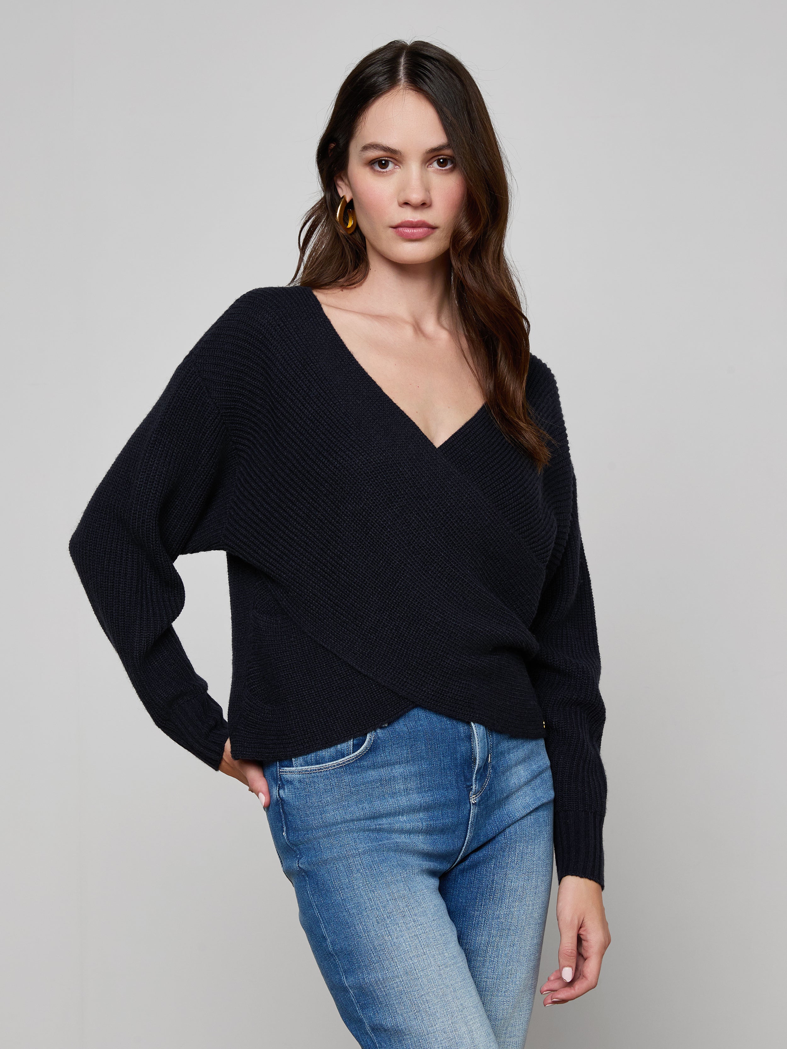 Antonella Crossover Sweater In Midnight
