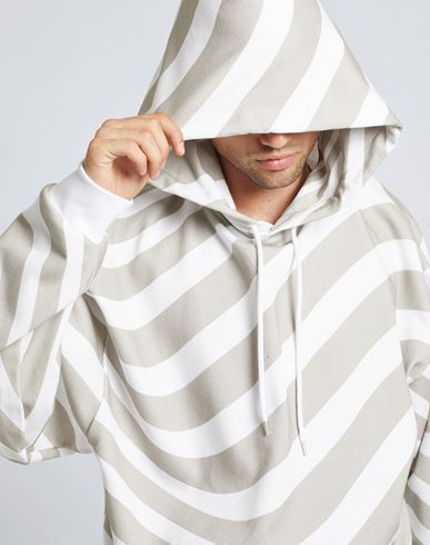 Striped Organic Cotton Sweatshirt Man Sweatshirt White Size L Organic cotton