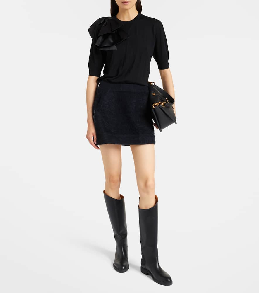 Fluffy Statement wool-blend miniskirt