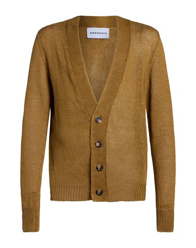Man Cardigan Camel Size L Linen